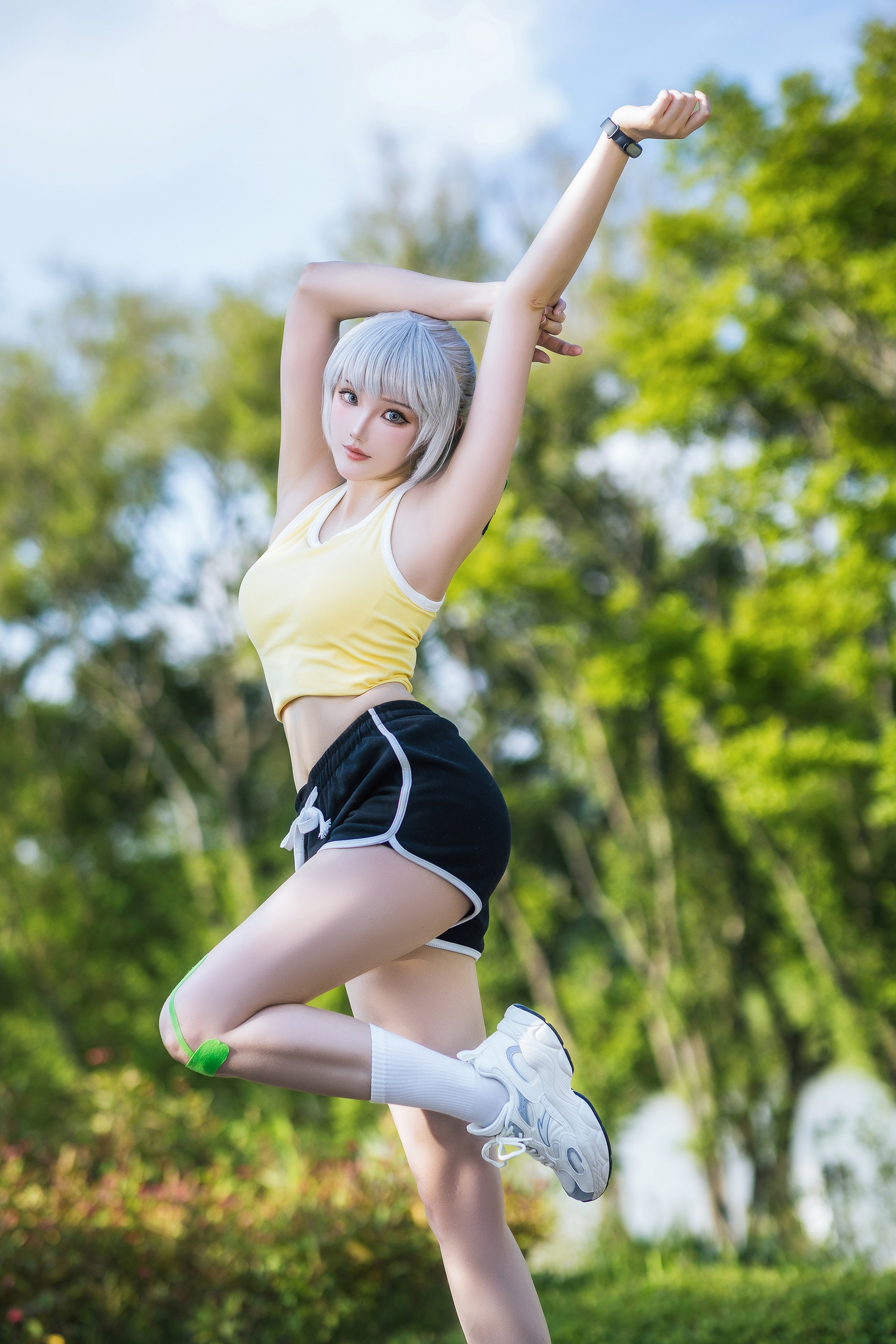 图片[1]-瓜希酱 – NO.107 灵笼 白月魁运动服[15P]-XikXak